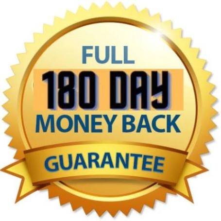 180-day satisfaction guarantee seal – risk-free trial ensuring confidence in natural joint relief supplement